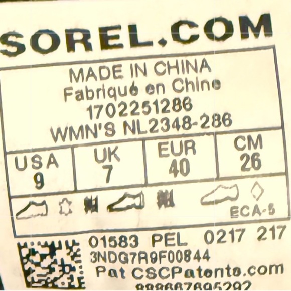 Sorel Slimpack II Lace Boot Women's 9 Elk Tan Black✨Leather Waterproof Fleece - Picture 10 of 10